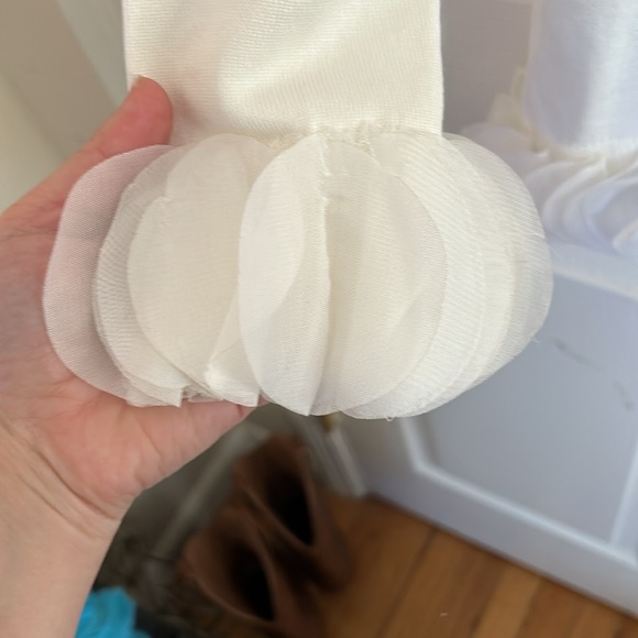 🌺3 for $10🌺 Vila Milano white long sleeve tee textured trim - Picture 3 of 4